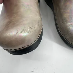 Dansko Tan Iridescent Nursing Clog shoes comfort slip on leather metallic 37/6.5 thumbnail 6