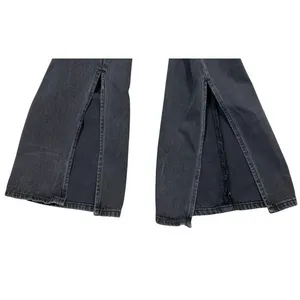 PISTOLA Alexa High Rise Flare‎ Jeans 28" Black Split Hem Goth Grunge Minimalist thumbnail 7