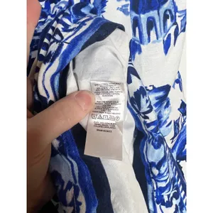 LOFT Blue White Linen Blend Tropical Landscape‎ Toile Shift Dress Size 10 NWTn thumbnail 4