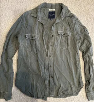 American Eagle Green Button Up Top thumbnail 1