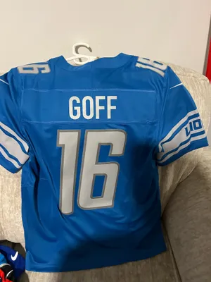 Men's Detroit Lions Jared Goff Nike Blue Game Jersey thumbnail 4