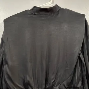 Farm Rio Black Heart Cutout Satin Dress XS thumbnail 7