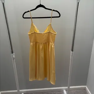 SHEIN Sunny Yellow Tie-Front Spaghetti Strap Button Dress thumbnail 6