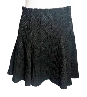 Alice + Olivia black cable circle‎ skirt mini Sz 8 thumbnail 1