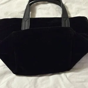 Scout Velvet Black Mini Tote With Dual Handles & Gold Quilted Interior Zip Close thumbnail 9
