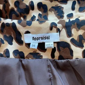 Leopard Animal Print Trench Coat Jacket by Appraisal fully lined, pockets size M Tan Size M thumbnail 9