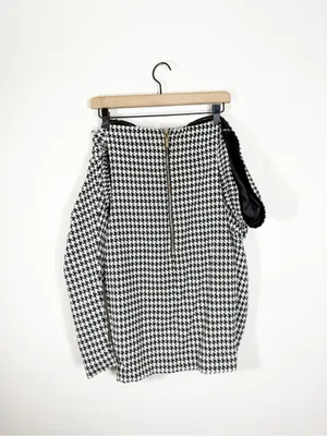 Miss Circle Kylie Houndstooth Off The Shoulder Woven Mini Dress Sweetheart Small thumbnail 4