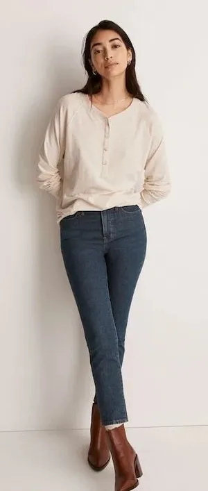 Madewell Perfect Vintage Jeans Haight Medium Wash High Rise Rigid Denim Women 26 thumbnail 1