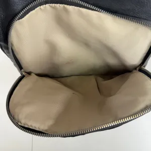 American Leather Co Small Backpack Black Pebbled Leather Travel Bag Minimalist thumbnail 7