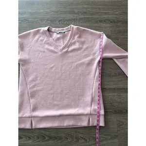 Marc New York V Neck Sweater Womens L Dusty Pink Ribbed Long Sleeve Sweatshirt thumbnail 11