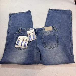 Witty Fox Jeans Women 5/27 Blue Cotton Denim Wide-Leg Travel Faded Stretch thumbnail 13