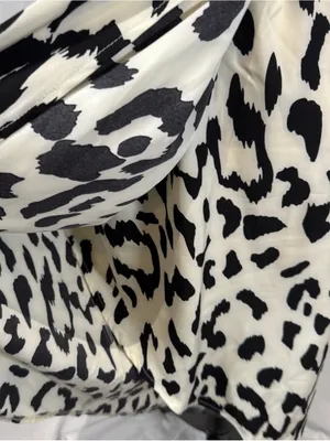 SheIn Animal print cross neck faux wrap midi dress size medium thumbnail 7