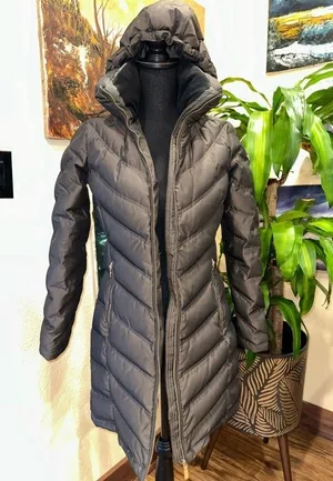 EUC Calvin Klein long puffer coat fully lined brown color Sz XXS thumbnail 1