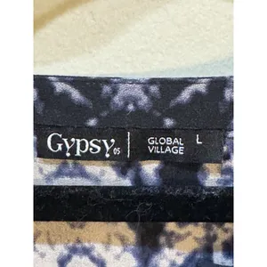 Gypsy 05 Global Village Women Silk Overlay Blouse‎ Flowy Top Size Large thumbnail 5