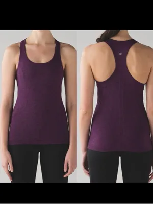 Lululemon Swiftly Tech Racerback Tank Top Athletic Running Aurora Purple / Black thumbnail 2