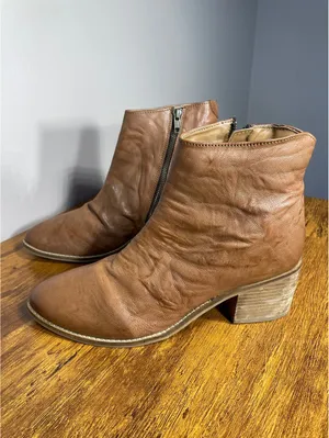 Diba True Hel Lina Tan Leather Vtg Boho Western Slouch Boots thumbnail 8