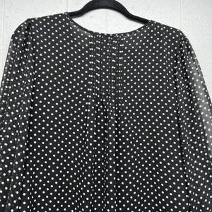 Tommy Hilfiger Polka Dot Babydoll Sheer Top Womens Medium Office Career Formal thumbnail 7