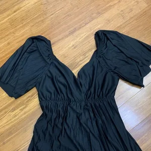 ASOS DESIGN Maternity Maxi Dress Womens Size 6 V‎ Neck Short Sleeve Black NWT thumbnail 2