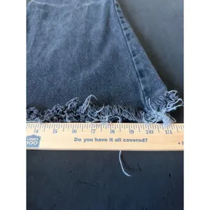 Reclaimed Vintage Inspired Womens High Rise Flared Raw Hem Jeans Washed Black 29 thumbnail 11