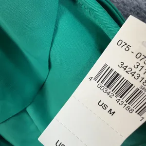 Aerie Scoop Ruffle Triangle Swim Top Women's Medium Green Tie Back Bikini NEW thumbnail 4