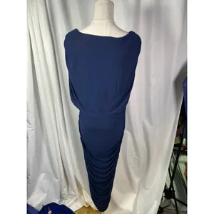 Midnight Velvet Womens Navy Blue Embellished Ruched Evening Gown‎ Dress Size 6 thumbnail 5