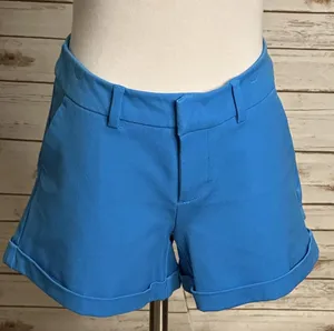 crosby. Harry turquoise blue mid-rise cuffed shorts Size 6 classic tailored thumbnail 1