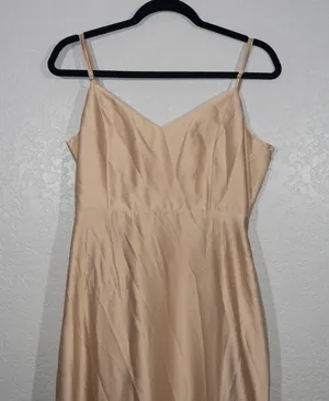 Show Me Your Mumu New Champagne Luxe Satin Faith Maxi Dress Size Large thumbnail 3