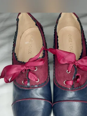 Chase + Chloe Dora-7 Vintage Retro Pinup 50's Ribbon Lace Kitten Heel thumbnail 2