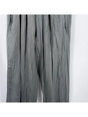 Black Smocked Waist Wide Leg Pants Size M thumbnail 3