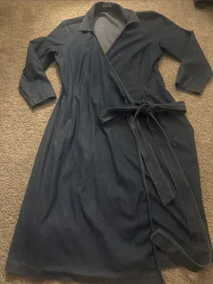 J. McLaughlin jean collared wrap tie dress 3/4 sleeve dress size small thumbnail 1