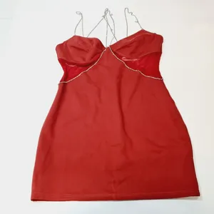 Superdown Jaxie Diamond Mini Dress in Rust XL thumbnail 3