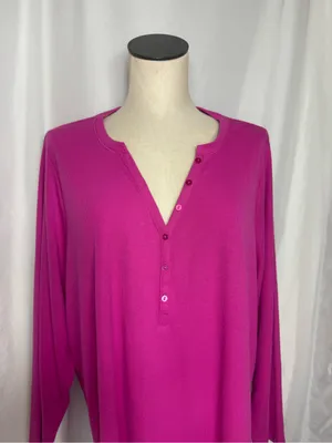 Vigilo Women's Fuchsia casual ribbed Long-Sleeve Top 2x NWT thumbnail 3