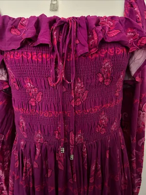 City Chic Size 16 Estelle Print Long Sleeve Multi Colored Pink Floral Maxi Dress thumbnail 5
