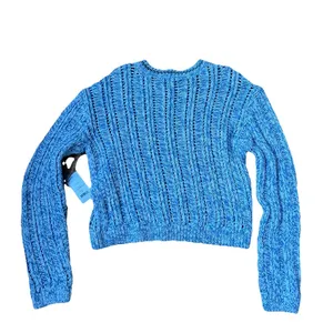 Duffy Loose Knit Pointelle Open Stitch Knitted Sweater Cotton Size M thumbnail 6