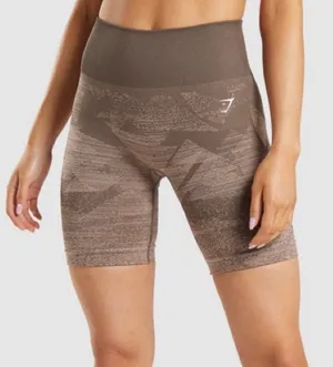 NWOT Gymshark Adapt Ombre Triangle Penny Brown Seamless Bike Cycling Shorts S thumbnail 1
