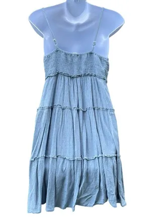 Sim & Sam Dusty Blue spaghetti adjustable strap mini dress thumbnail 4