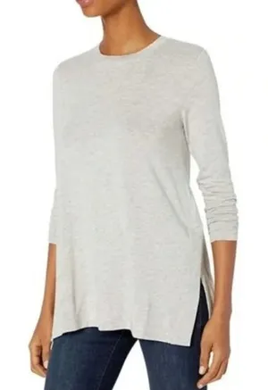 Anthropologie Daily Ritual Heather Gray Long Sleeve Crewneck Tunic Top Small thumbnail 1