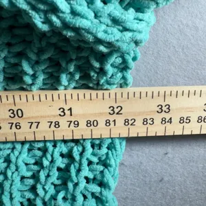 3281 | POL YST410 Chenille Cable Knit Hoodie Sweater Turquoise Boho Women L thumbnail 5