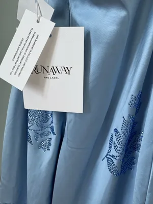 RUNAWAY THE LABEL Blue satin dress thumbnail 5