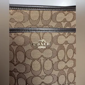 Coach Designer Signature Jacquard File Crossbody Bag Brown Tan thumbnail 10