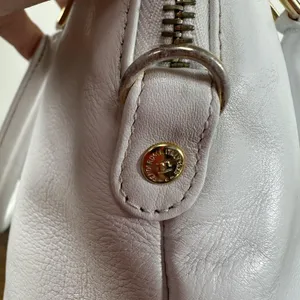 Fendi Vintage Satchel Bag Womens Medium White Leather Italy Top Handle FF thumbnail 10