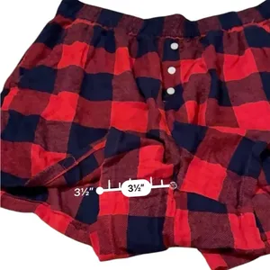Aerie‎ Red & Navy Blue Buffalo Check High Rise Pajama Shorts Sz M thumbnail 10