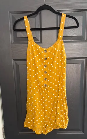 American Eagle yellow polka dot romper thumbnail 1