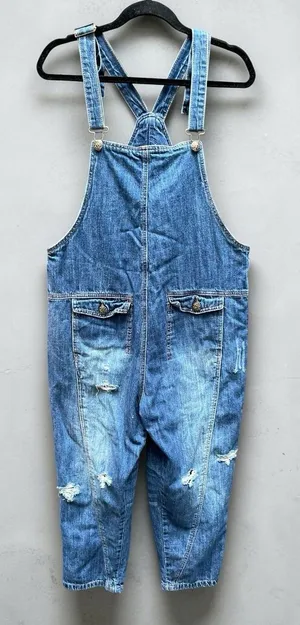 Monthorigin Denim Overalls OS Boho Lagenlook Cottagecore Festival Farm Core M thumbnail 1