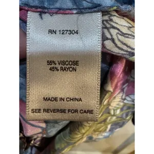 John Mark women's mixed-print button-front tunic‎ Size Large Silky Floral Boho thumbnail 6