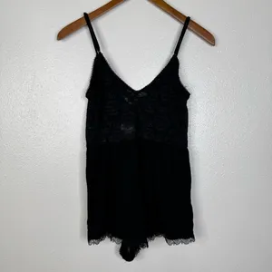 Free People Intimately Black Lace Romper Size Xsmall‎ thumbnail 2