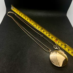 White House Black Market Necklace Boho Faux Stone Round Pendant Gold Tone 24" thumbnail 6