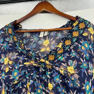 Anthropologie Meadow Rue Strasser Floral Blouse embroidered beaded size medium thumbnail 6