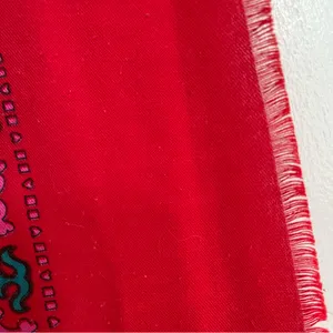 Vintage 80s Vicountessa Valentina scarf red purple floral paisley green shawl thumbnail 6
