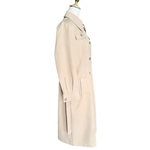 Vintage 70s Tan Beige Longline Belted‎ Trench Coat Duster Jacket Womens thumbnail 6
